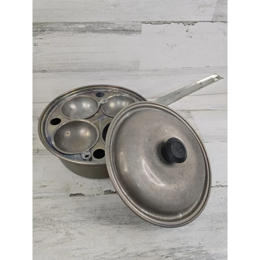 VTG Wear-Ever 2424 Aluminum Egg Poacher 4 Cup Skillet Pan with Lid Made in USA